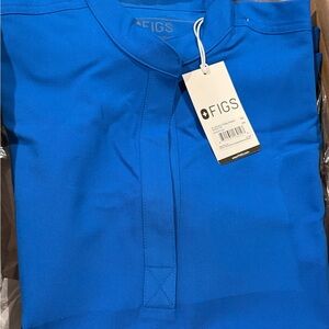 Figs Vibrant Blue Medical Scrub Top and bottom